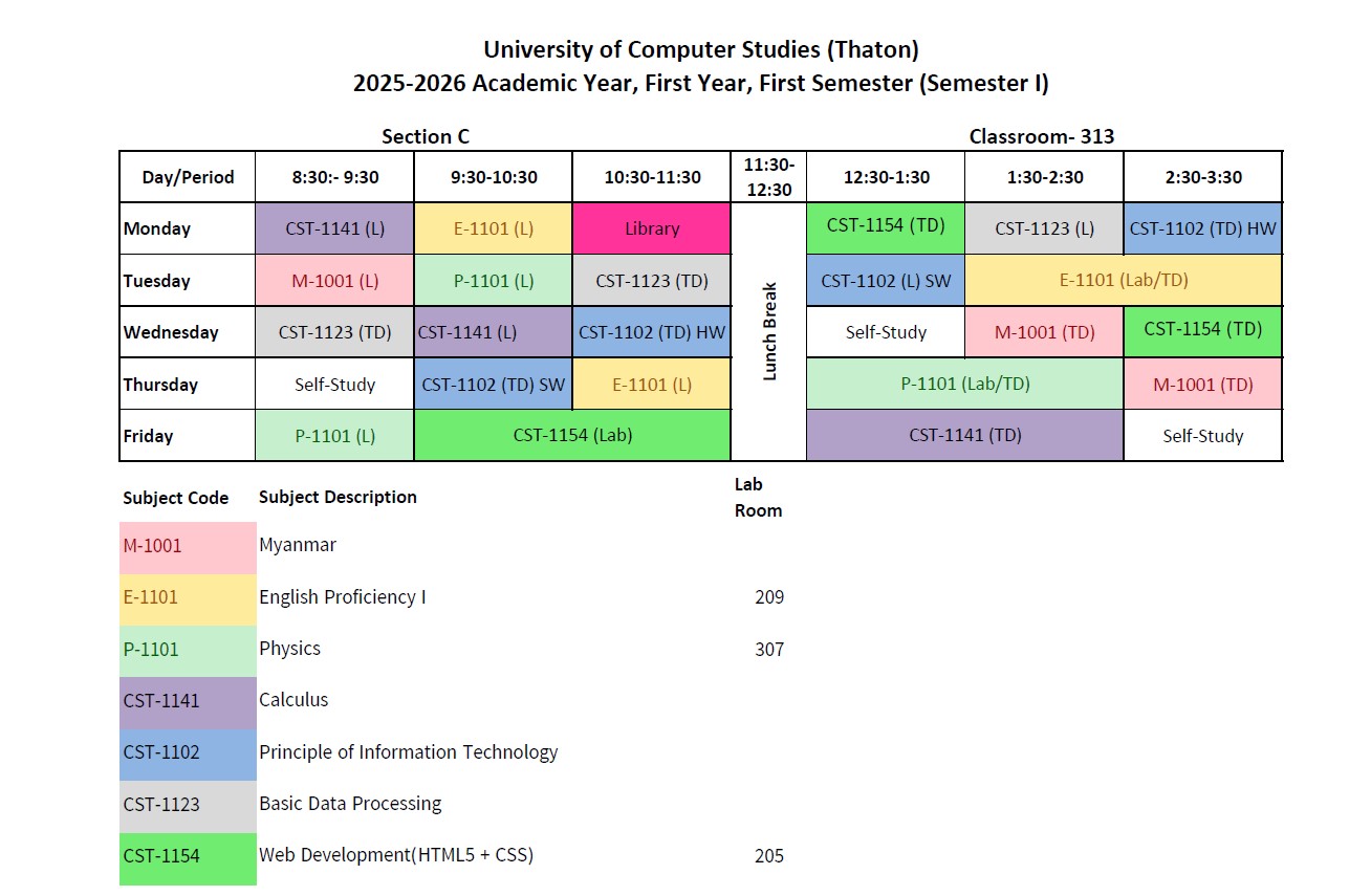 Semester I (Section C)